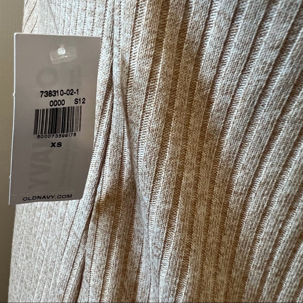 Old Navy Rib Knit Cardigan Sweater Midi Wishbone Beige Dress Size XS - Picture 10 of 12